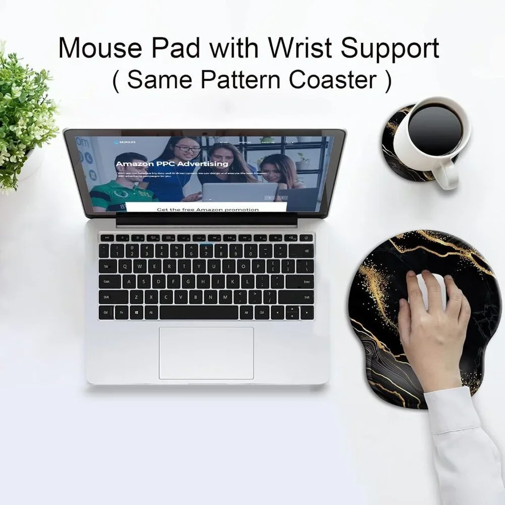 Ergonomic Mouse Pad with Wrist Support Rest,Large Mousepad Gel Wrist Rest, with